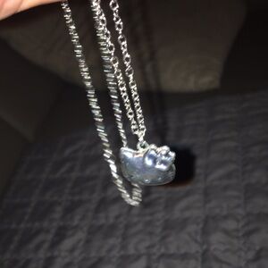 silver hello kitty necklace
